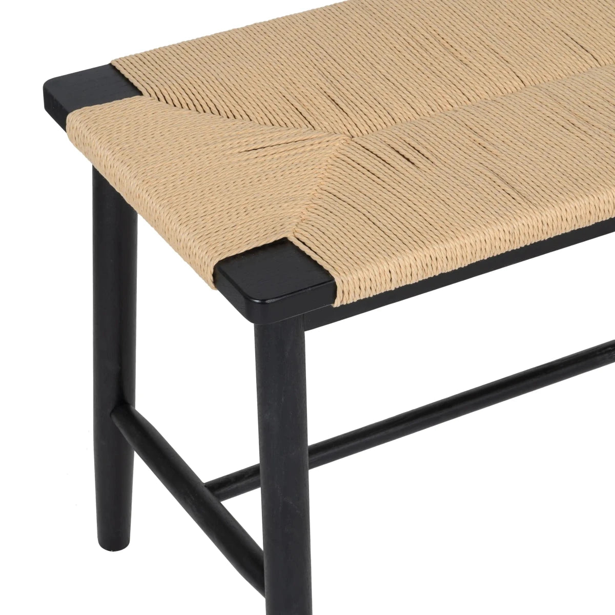 Sitzbank Prime mit Geflechtsitz - Schwarz/Beige - FURNHOUSE