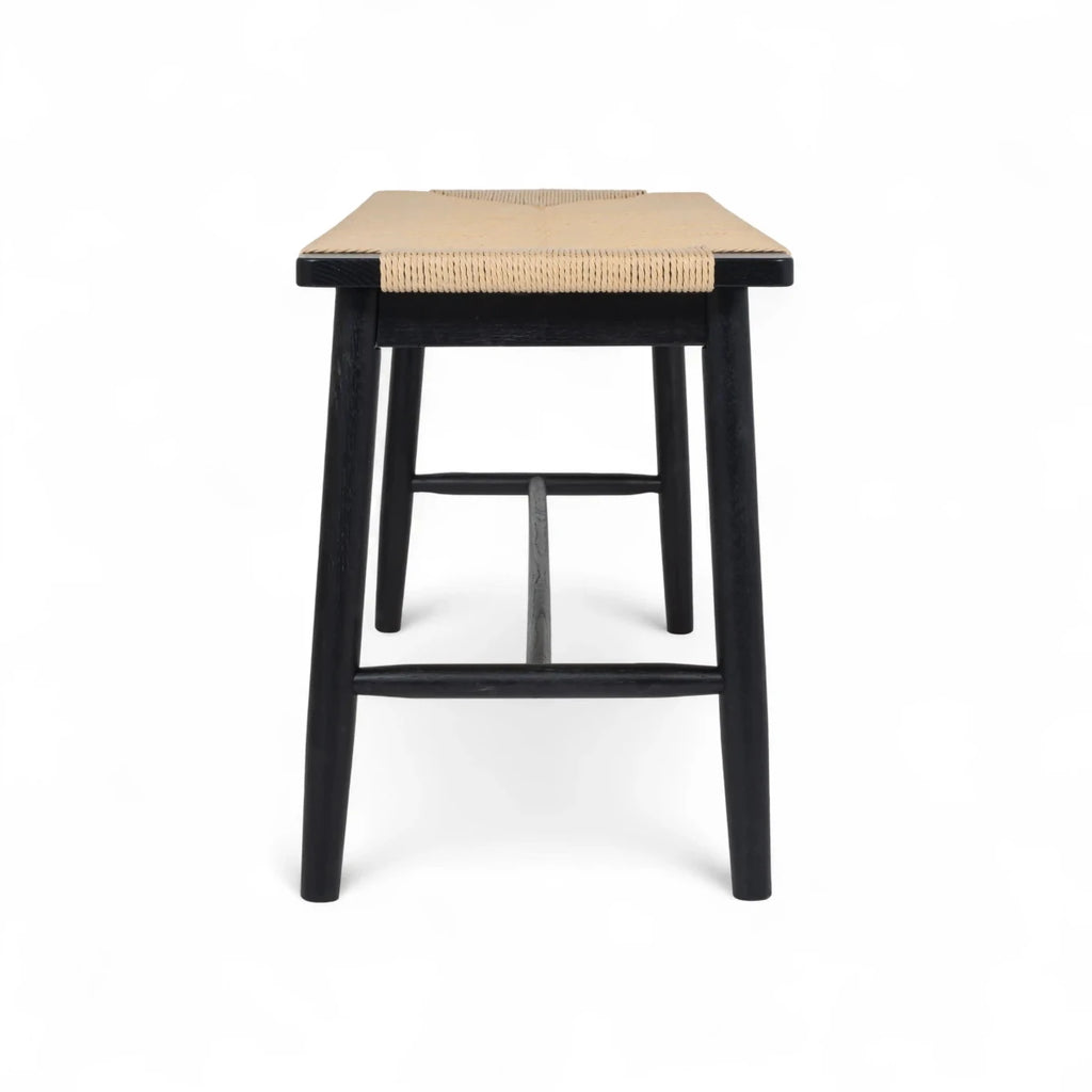 Sitzbank Prime mit Geflechtsitz - Schwarz/Beige - FURNHOUSE