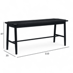 Sitzbank Prime mit Geflechtsitz - Schwarz/Schwarz - FURNHOUSE