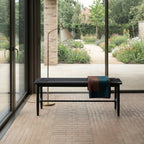 Sitzbank Prime mit Geflechtsitz - Schwarz/Schwarz - FURNHOUSE