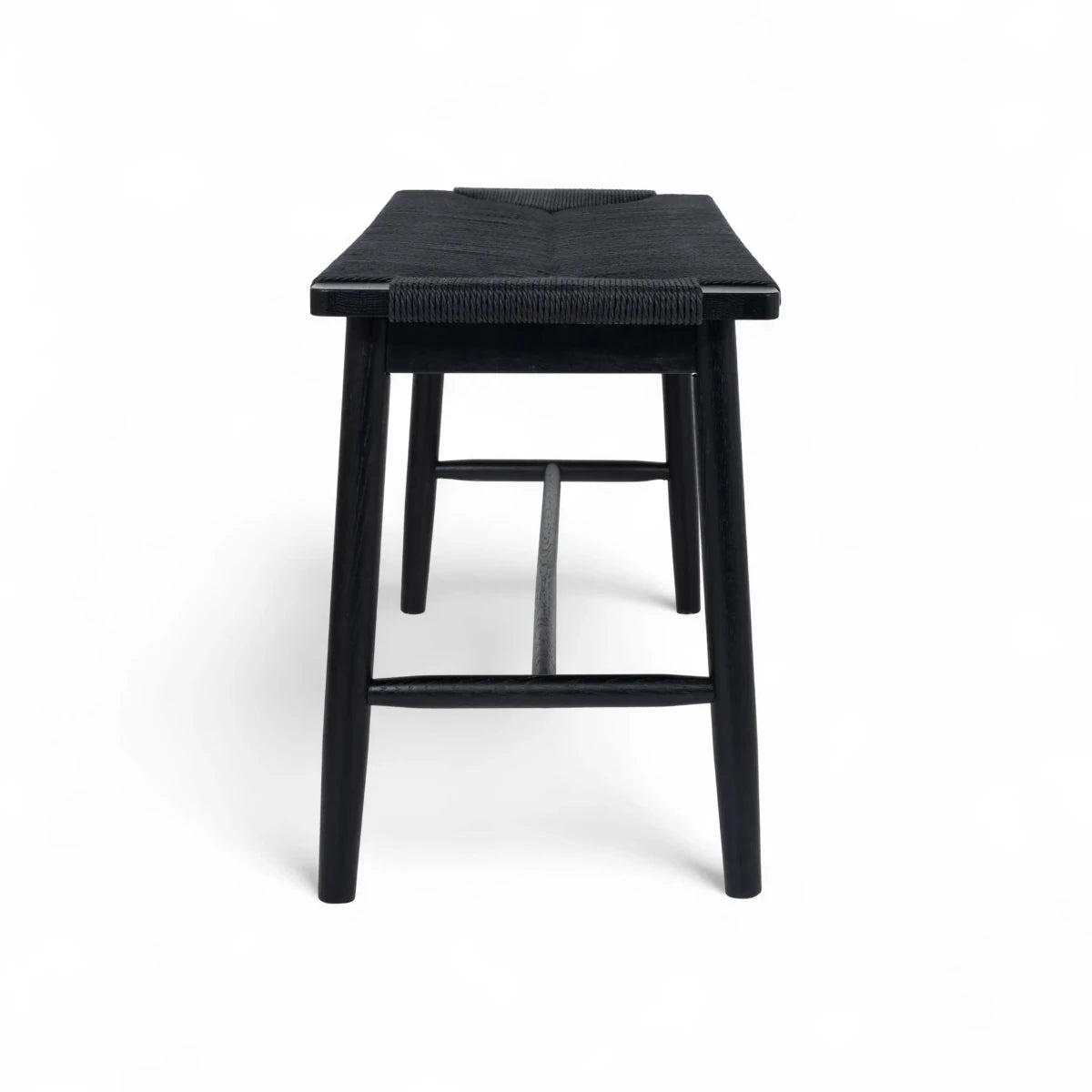 Sitzbank Prime mit Geflechtsitz - Schwarz/Schwarz - FURNHOUSE