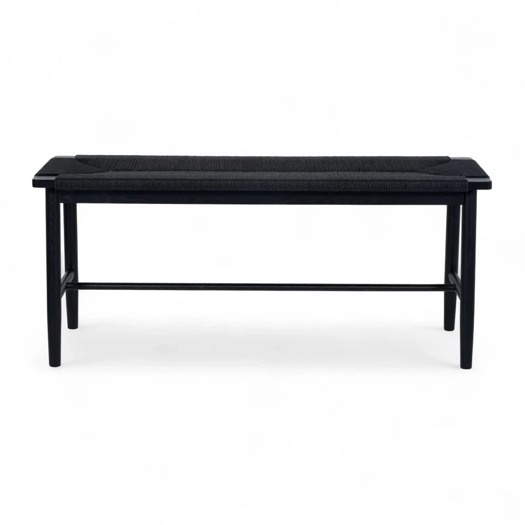 Sitzbank Prime mit Geflechtsitz - Schwarz/Schwarz - FURNHOUSE