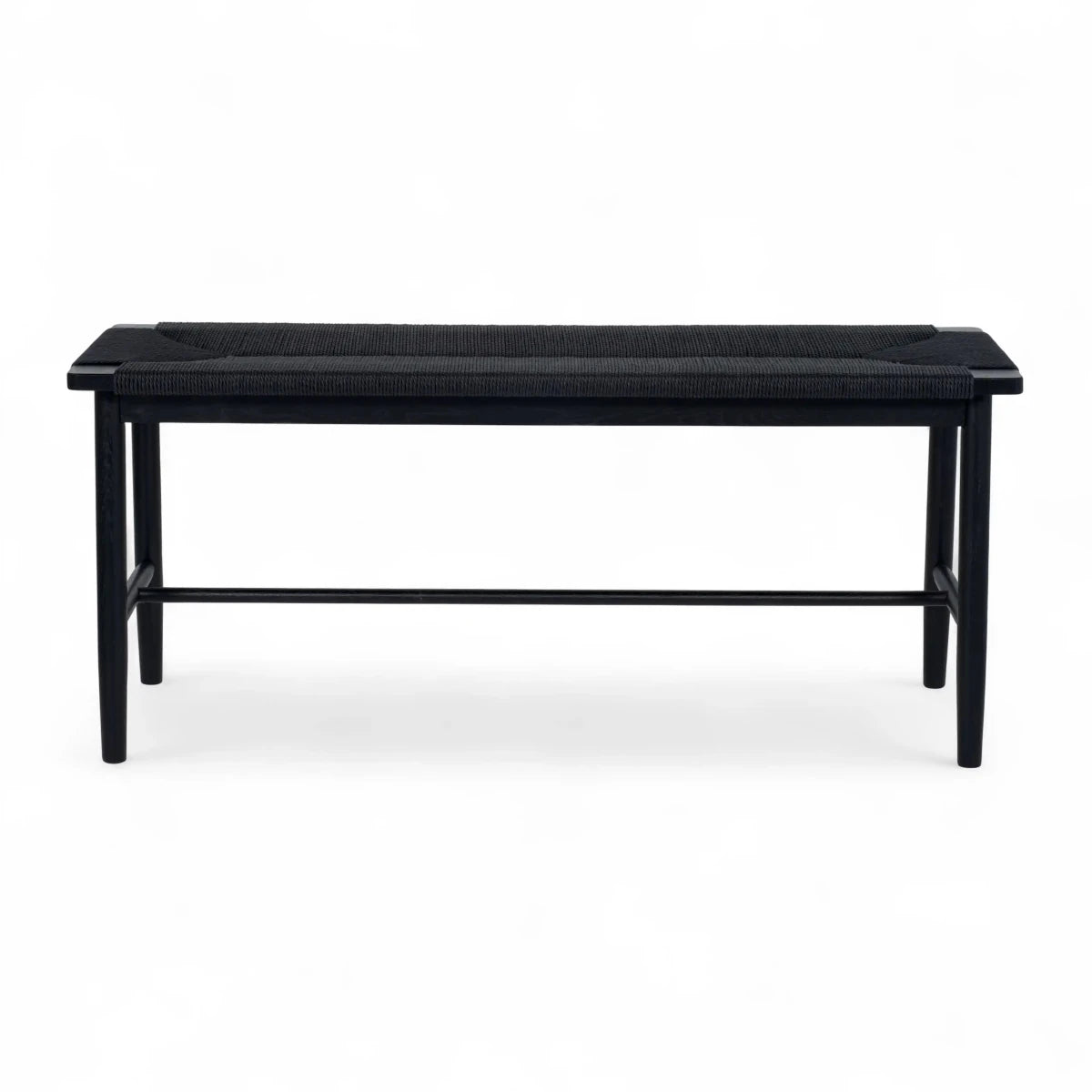 Sitzbank Prime mit Geflechtsitz - Schwarz/Schwarz - FURNHOUSE