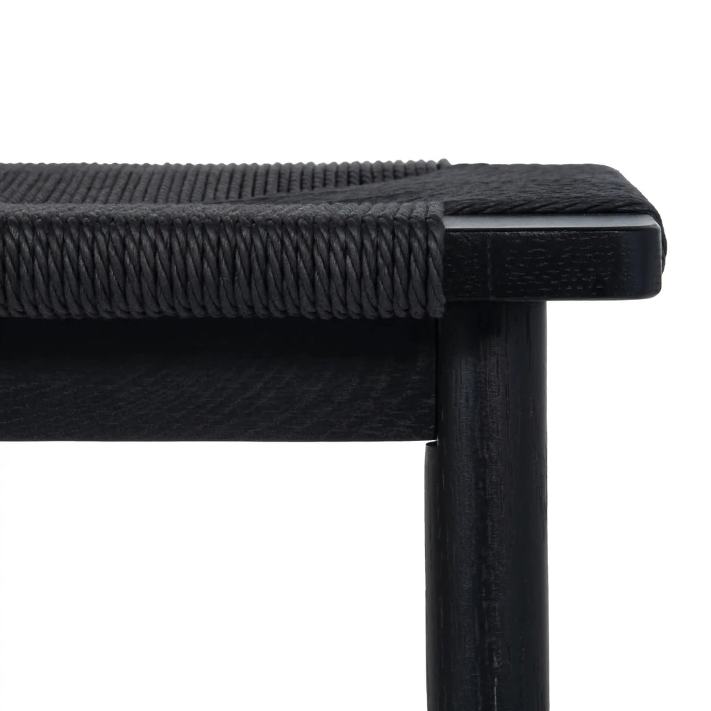 Sitzbank Prime mit Geflechtsitz - Schwarz/Schwarz - FURNHOUSE