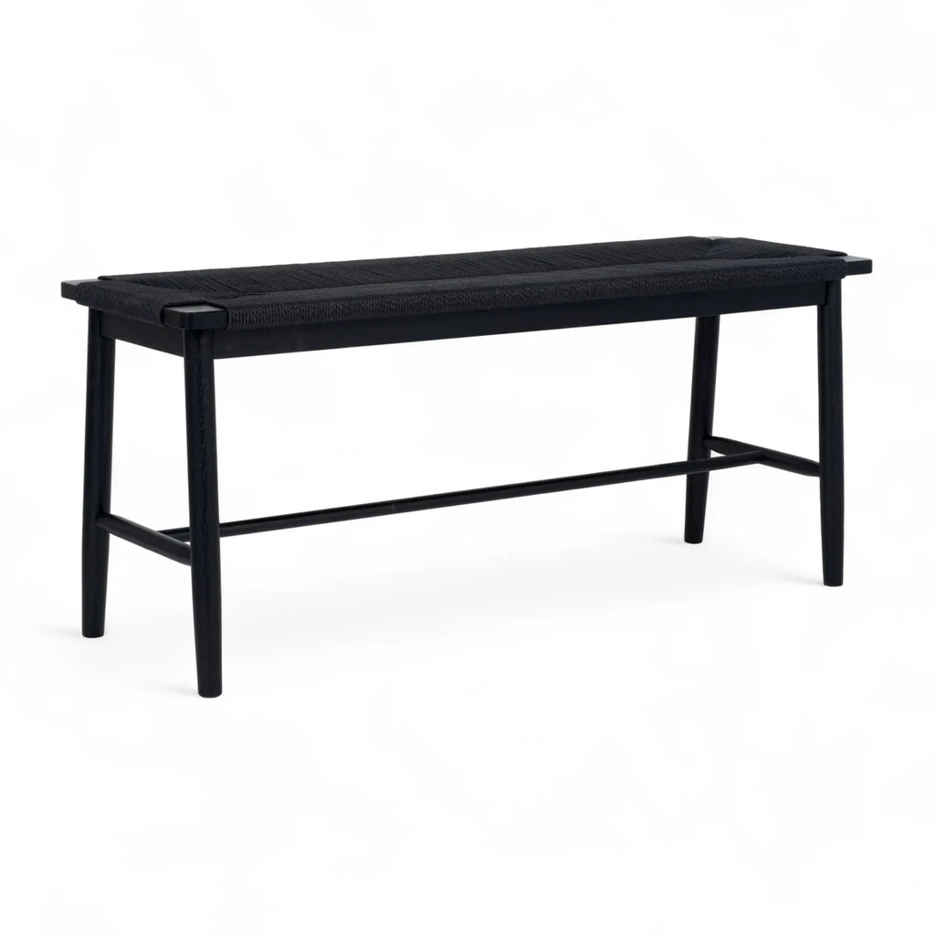Sitzbank Prime mit Geflechtsitz - Schwarz/Schwarz - FURNHOUSE
