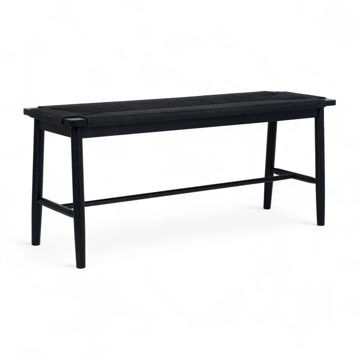 Sitzbank Prime mit Geflechtsitz - Schwarz/Schwarz - FURNHOUSE