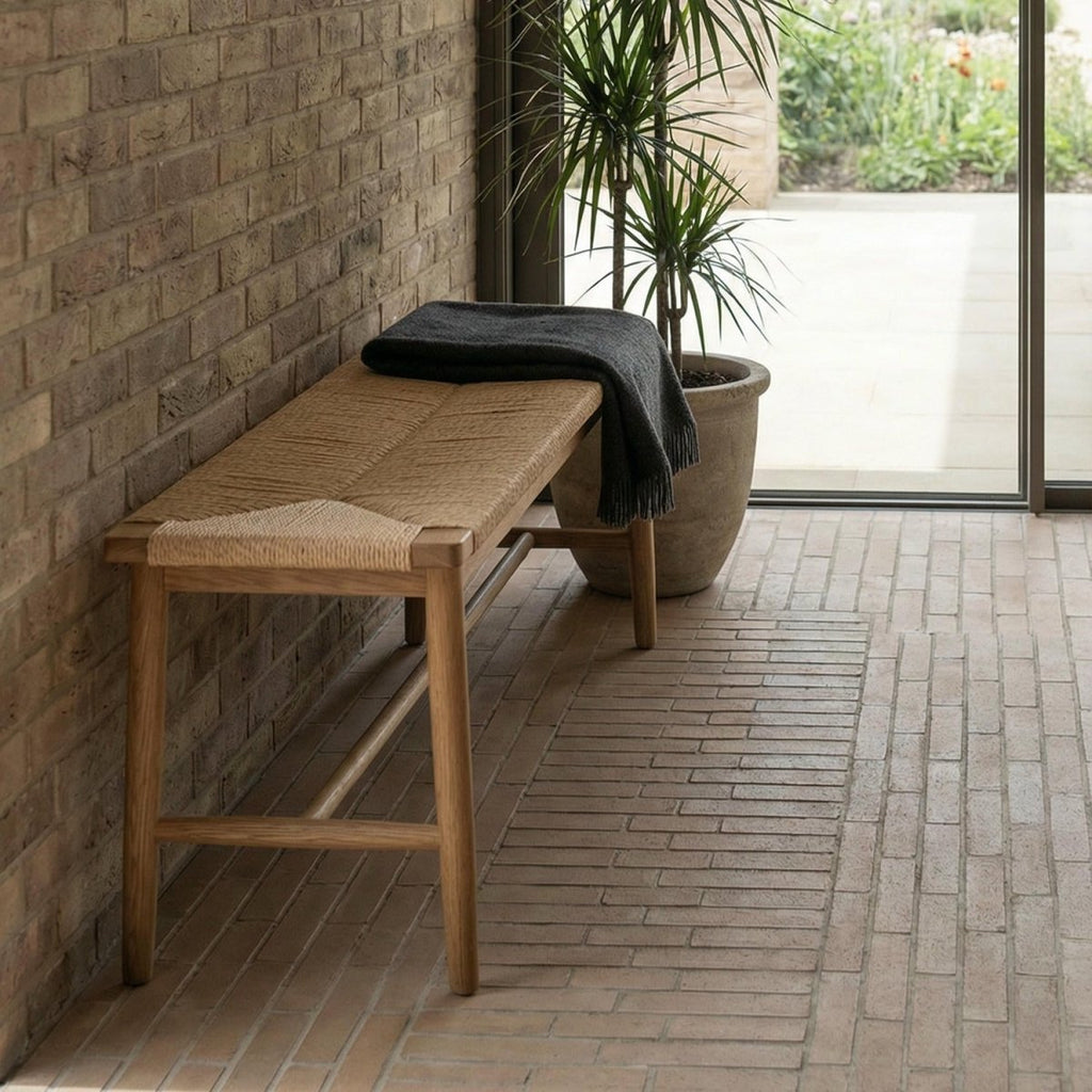 Sitzbank Prime mit Geflechtsitz - Wildeiche - FURNHOUSE