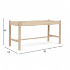 Sitzbank Shine mit Geflechtsitz - Eiche bianco - FURNHOUSE