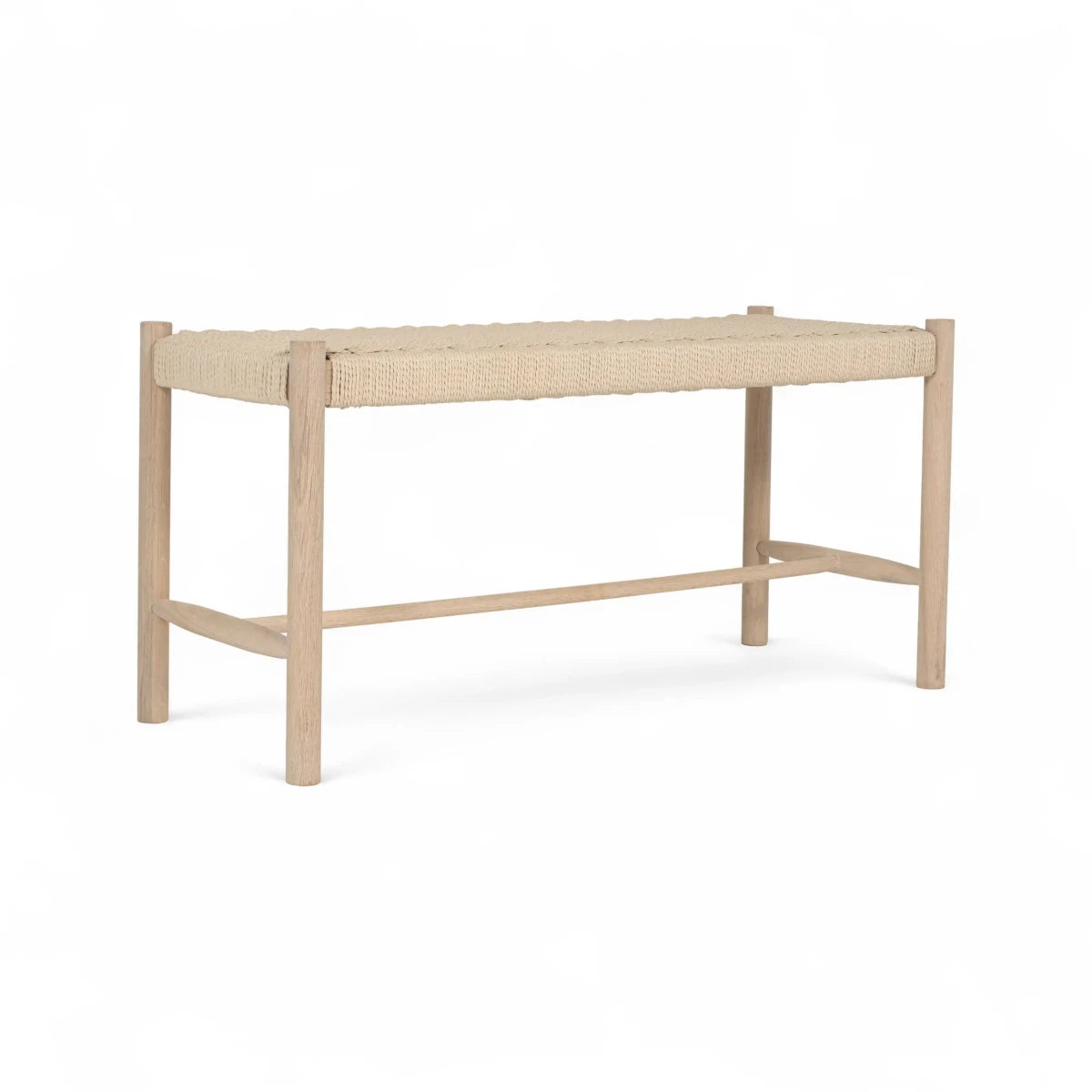 Sitzbank Shine mit Geflechtsitz - Eiche bianco - FURNHOUSE