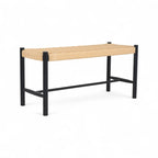 Sitzbank Shine mit Geflechtsitz - Schwarz/Beige - FURNHOUSE