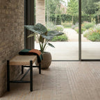 Sitzbank Shine mit Geflechtsitz - Schwarz/Beige - FURNHOUSE