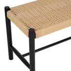 Sitzbank Shine mit Geflechtsitz - Schwarz/Beige - FURNHOUSE