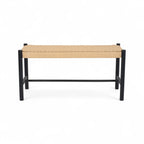 Sitzbank Shine mit Geflechtsitz - Schwarz/Beige - FURNHOUSE