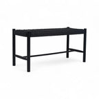 Sitzbank Shine mit Geflechtsitz - Schwarz/Schwarz - FURNHOUSE