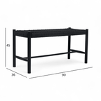 Sitzbank Shine mit Geflechtsitz - Schwarz/Schwarz - FURNHOUSE