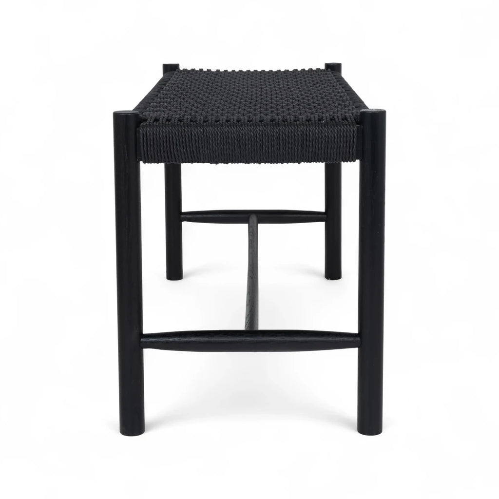 Sitzbank Shine mit Geflechtsitz - Schwarz/Schwarz - FURNHOUSE