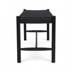 Sitzbank Shine mit Geflechtsitz - Schwarz/Schwarz - FURNHOUSE