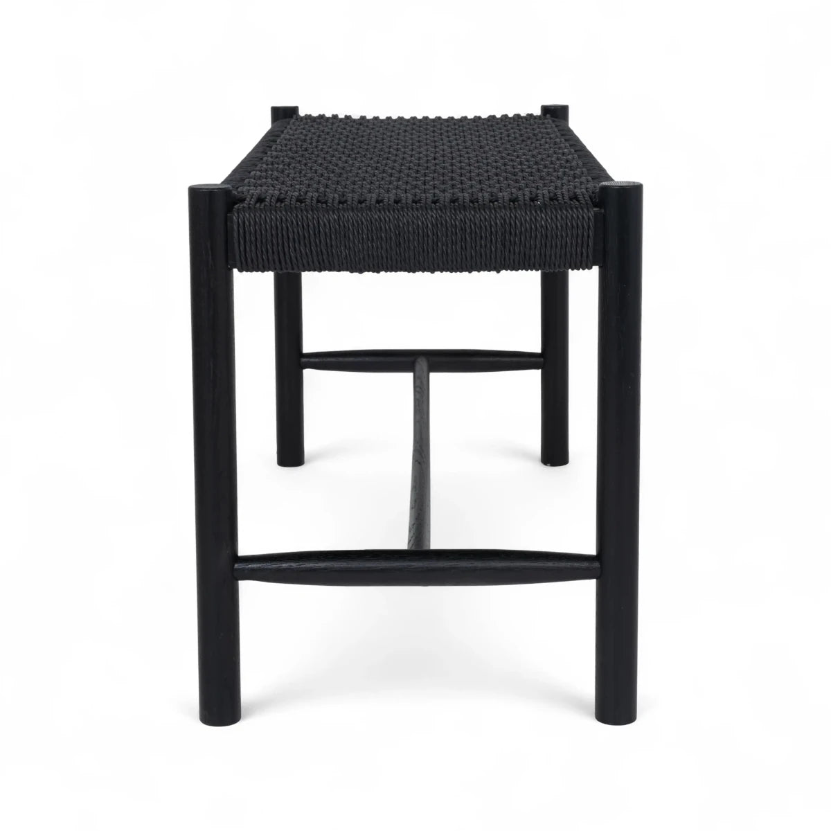 Sitzbank Shine mit Geflechtsitz - Schwarz/Schwarz - FURNHOUSE