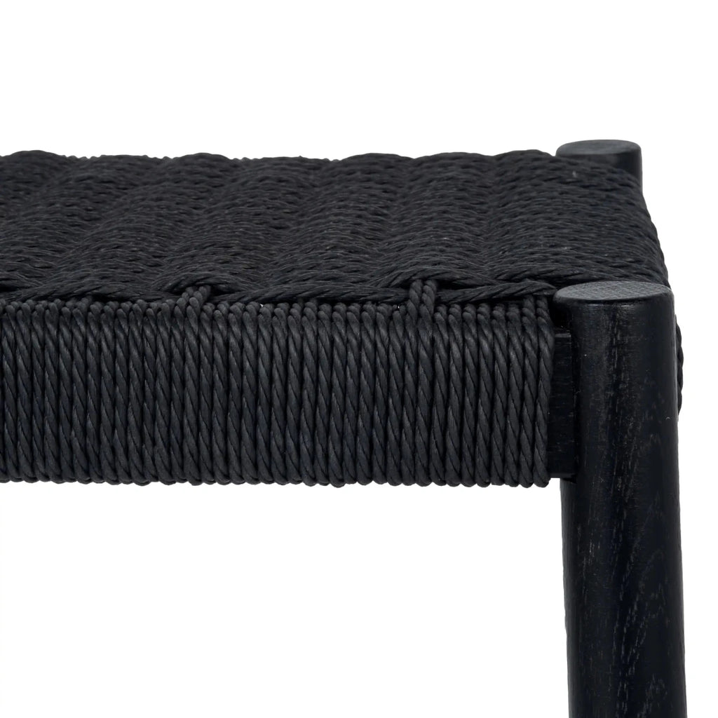 Sitzbank Shine mit Geflechtsitz - Schwarz/Schwarz - FURNHOUSE