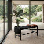 Sitzbank Shine mit Geflechtsitz - Schwarz/Schwarz - FURNHOUSE