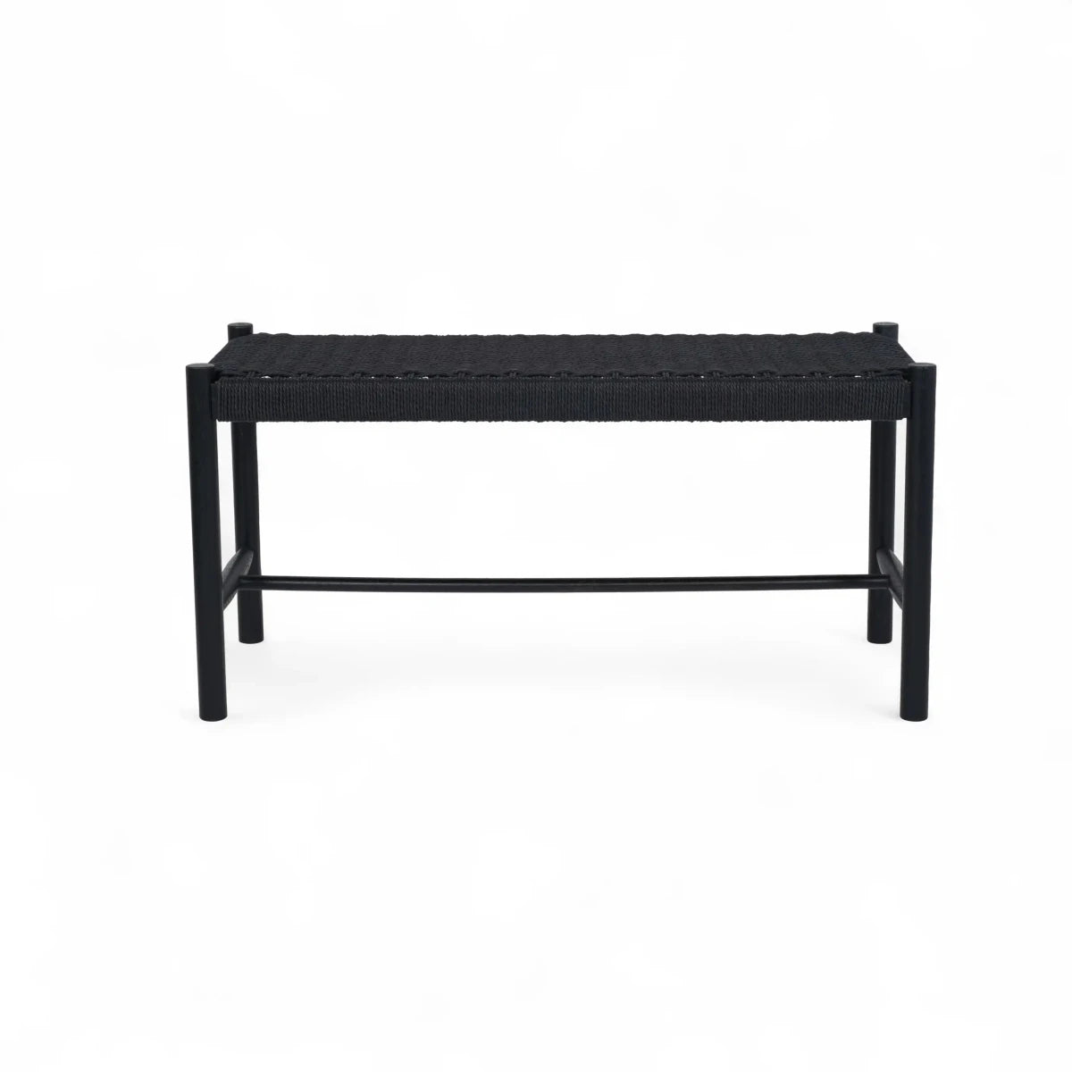 Sitzbank Shine mit Geflechtsitz - Schwarz/Schwarz - FURNHOUSE