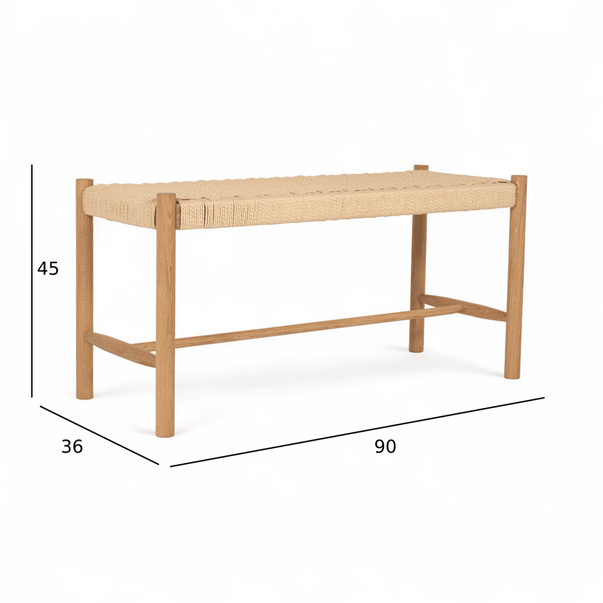 Sitzbank Shine mit Geflechtsitz - Wildeiche - FURNHOUSE