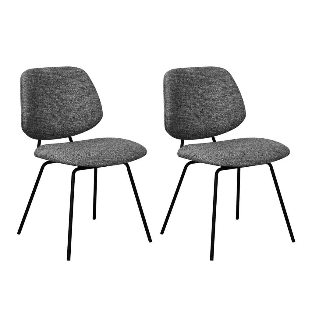 Sofia Esszimmerstühle 2er Set - Bouclé-Stoff Grau - FURNHOUSE