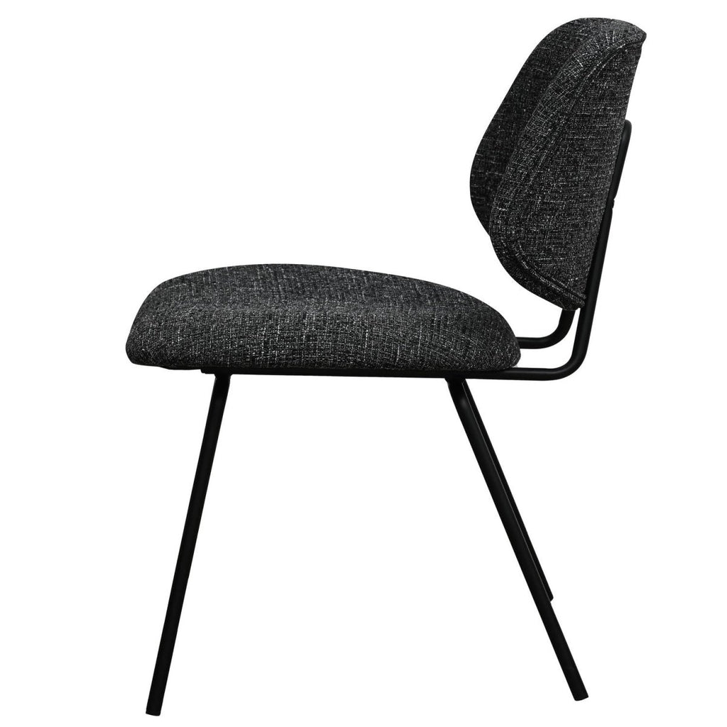 Sofia Esszimmerstühle 2er Set - Bouclé-Stoff Schwarz - FURNHOUSE