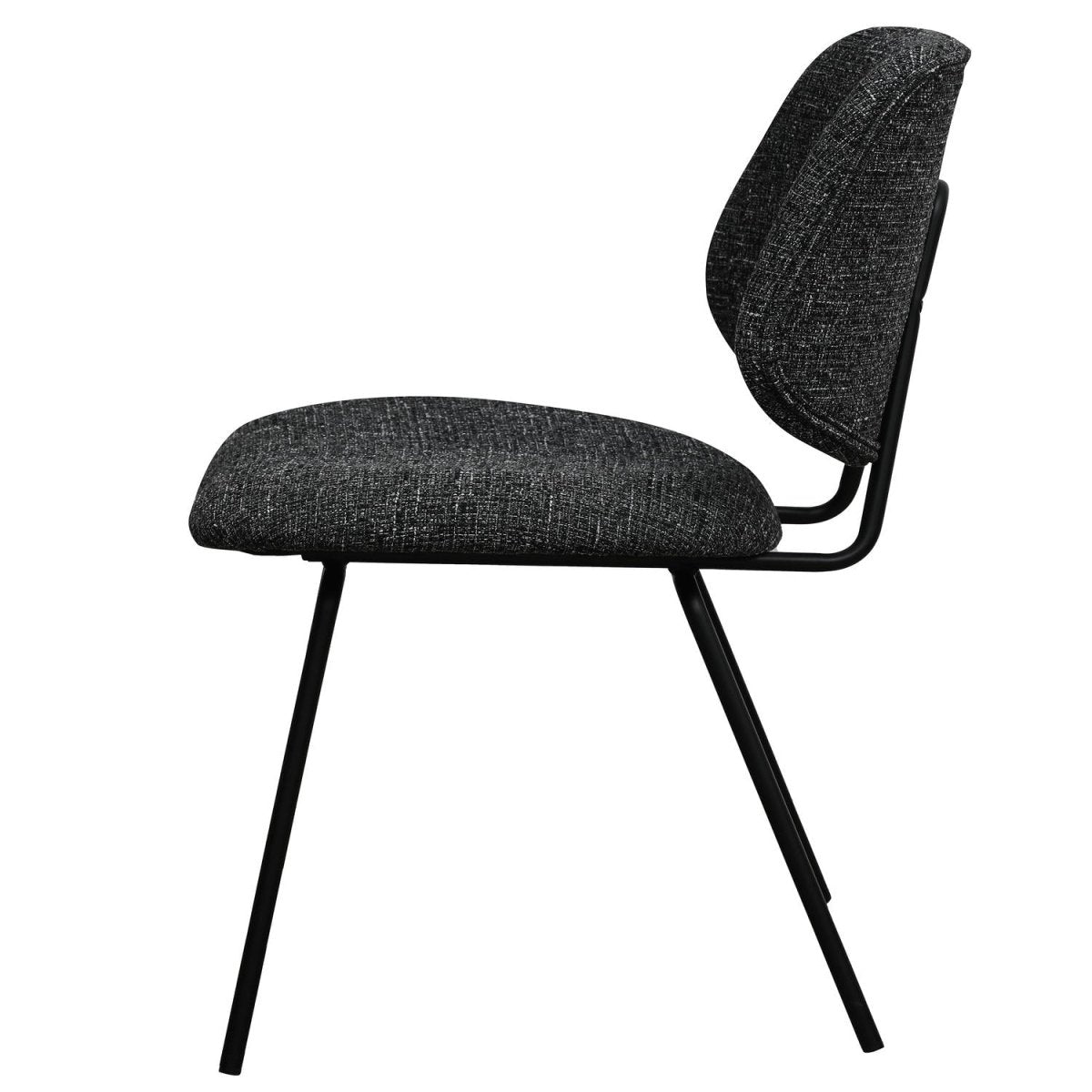 Sofia Esszimmerstühle 2er Set - Bouclé-Stoff Schwarz - FURNHOUSE