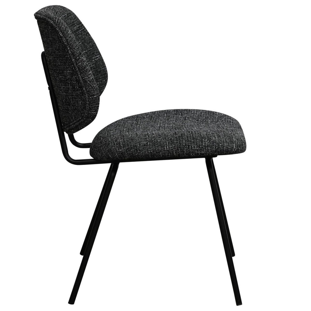 Sofia Esszimmerstühle 2er Set - Bouclé-Stoff Schwarz - FURNHOUSE