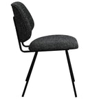 Sofia Esszimmerstühle 2er Set - Bouclé-Stoff Schwarz - FURNHOUSE