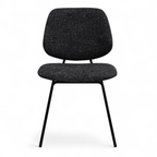 Sofia Esszimmerstühle 2er Set - Bouclé-Stoff Schwarz - FURNHOUSE