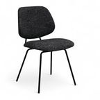 Sofia Esszimmerstühle 2er Set - Bouclé-Stoff Schwarz - FURNHOUSE