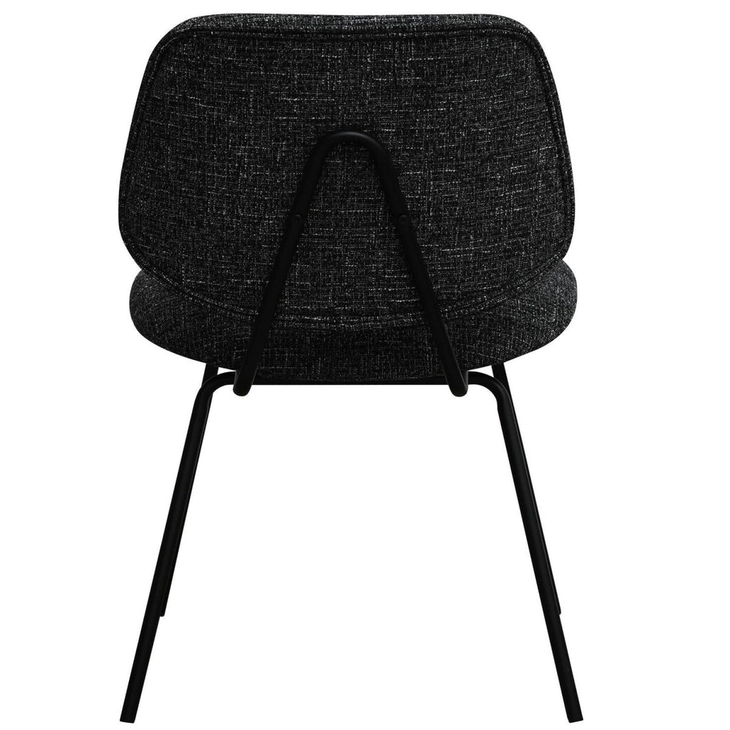 Sofia Esszimmerstühle 2er Set - Bouclé-Stoff Schwarz - FURNHOUSE