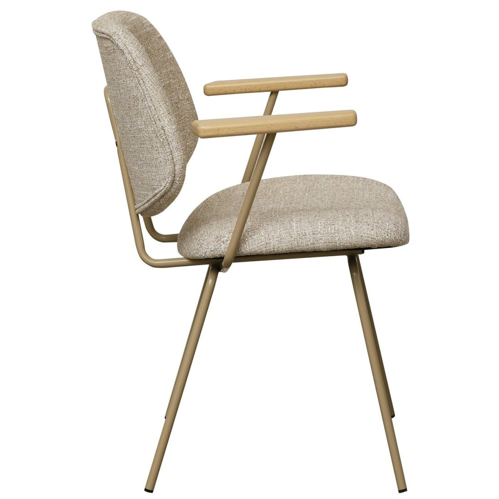 Sofia Esszimmerstühle mit Armlehne 2er Set - Bouclé-Stoff Beige - FURNHOUSE