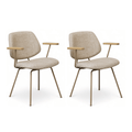 2er Set Esszimmerstühle mit Armlehne - Beige - FURNHOUSE