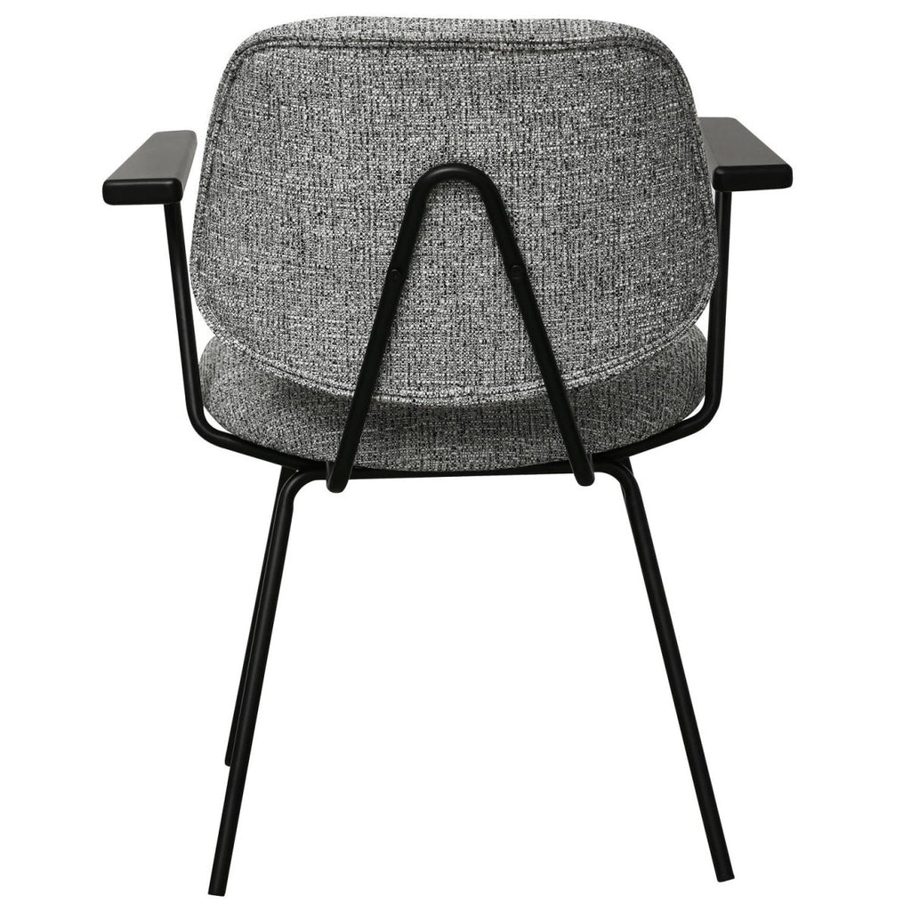 Sofia Esszimmerstühle mit Armlehne 2er Set - Bouclé-Stoff Grau - FURNHOUSE