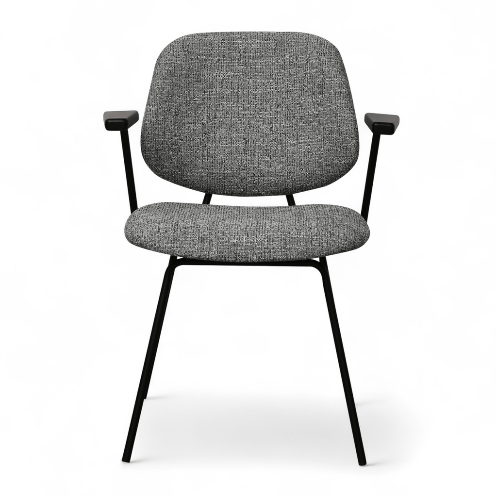 Sofia Esszimmerstühle mit Armlehne 2er Set - Bouclé-Stoff Grau - FURNHOUSE