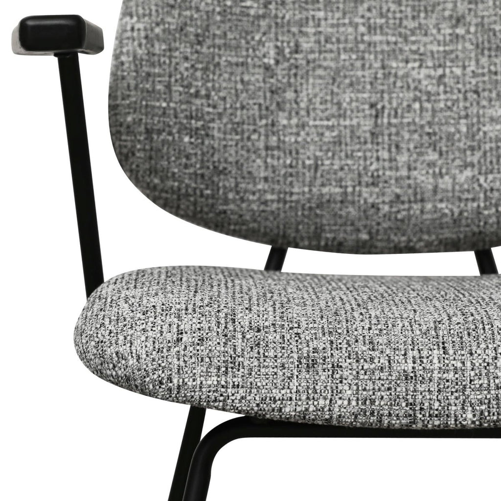 Sofia Esszimmerstühle mit Armlehne 2er Set - Bouclé-Stoff Grau - FURNHOUSE