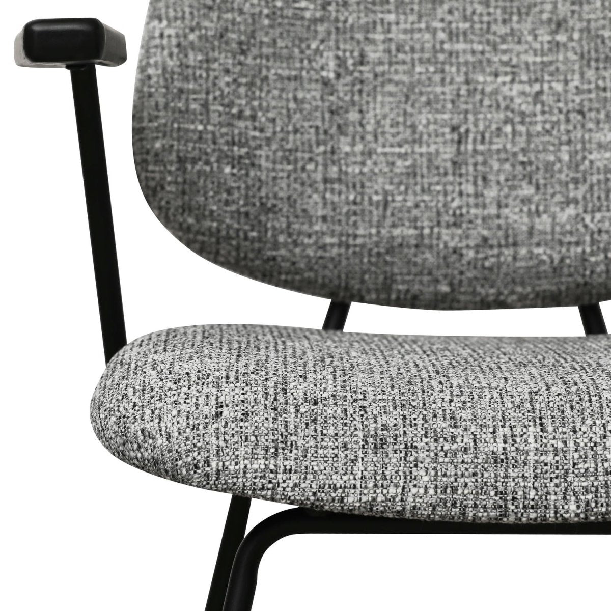 Sofia Esszimmerstühle mit Armlehne 2er Set - Bouclé-Stoff Grau - FURNHOUSE