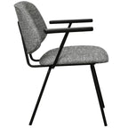 Sofia Esszimmerstühle mit Armlehne 2er Set - Bouclé-Stoff Grau - FURNHOUSE