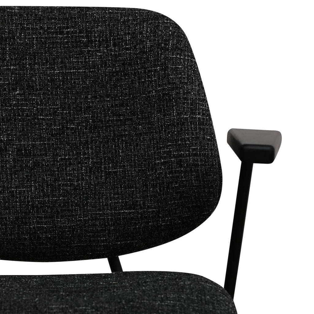 Sofia Esszimmerstühle mit Armlehne 2er Set - Bouclé-Stoff Schwarz - FURNHOUSE