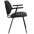 Sofia Esszimmerstühle mit Armlehne 2er Set - Bouclé-Stoff Schwarz - FURNHOUSE