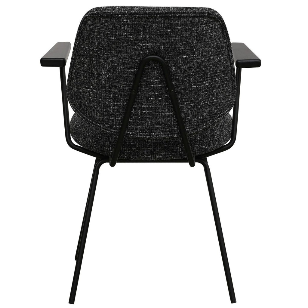 Sofia Esszimmerstühle mit Armlehne 2er Set - Bouclé-Stoff Schwarz - FURNHOUSE