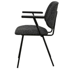 Sofia Esszimmerstühle mit Armlehne 2er Set - Bouclé-Stoff Schwarz - FURNHOUSE