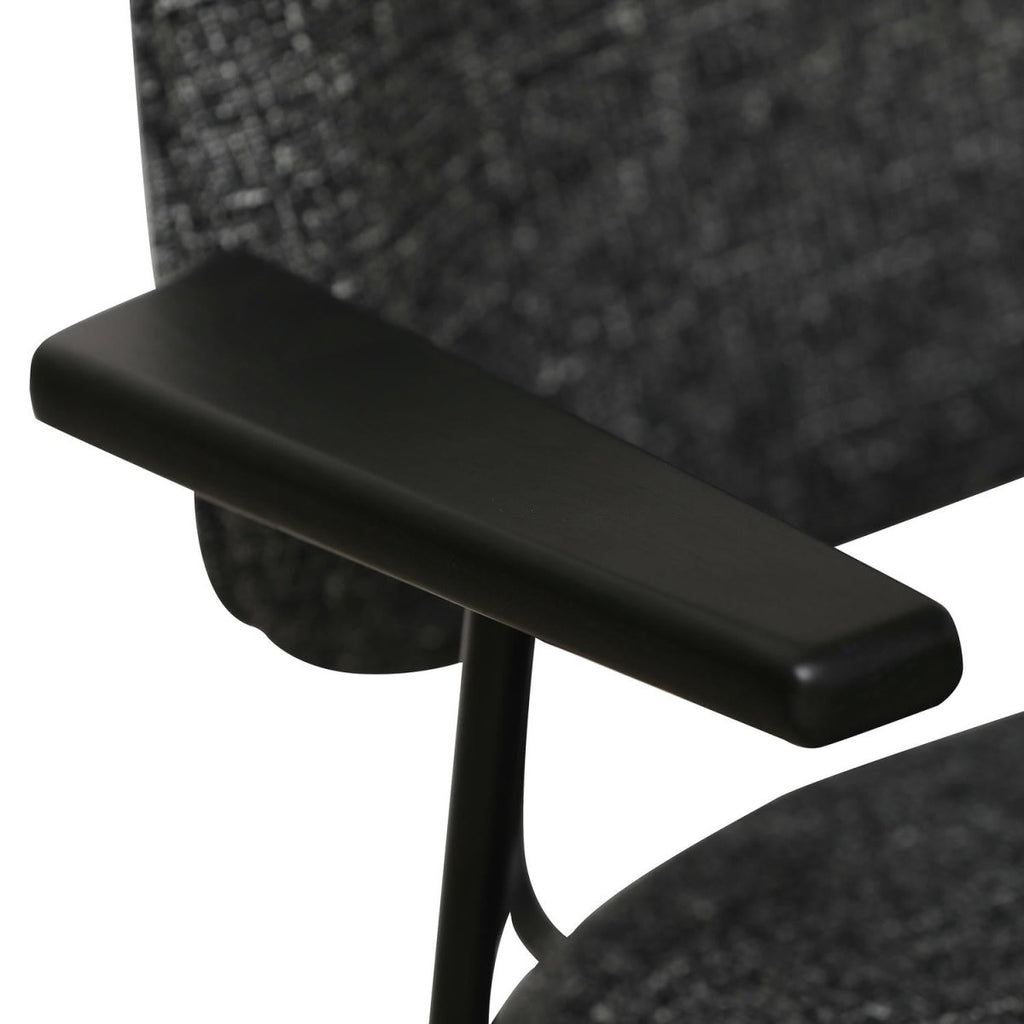 Sofia Esszimmerstühle mit Armlehne 2er Set - Bouclé-Stoff Schwarz - FURNHOUSE