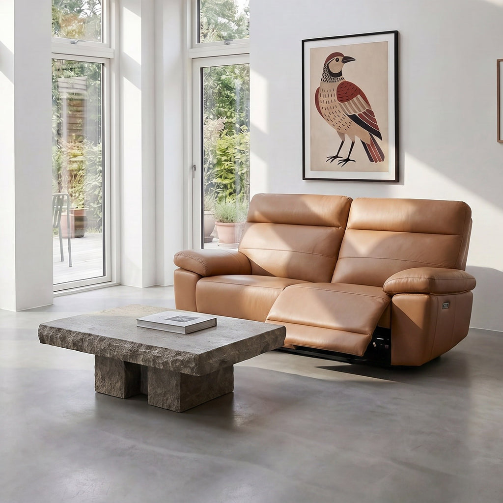 2-Sitzer Ledersofa - Echtleder Cognacbraun Sao Paulo - FURNHOUSE