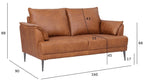 Soul 2-Sitzer Ledersofa - Echtleder Cognac Braun - FURNHOUSE