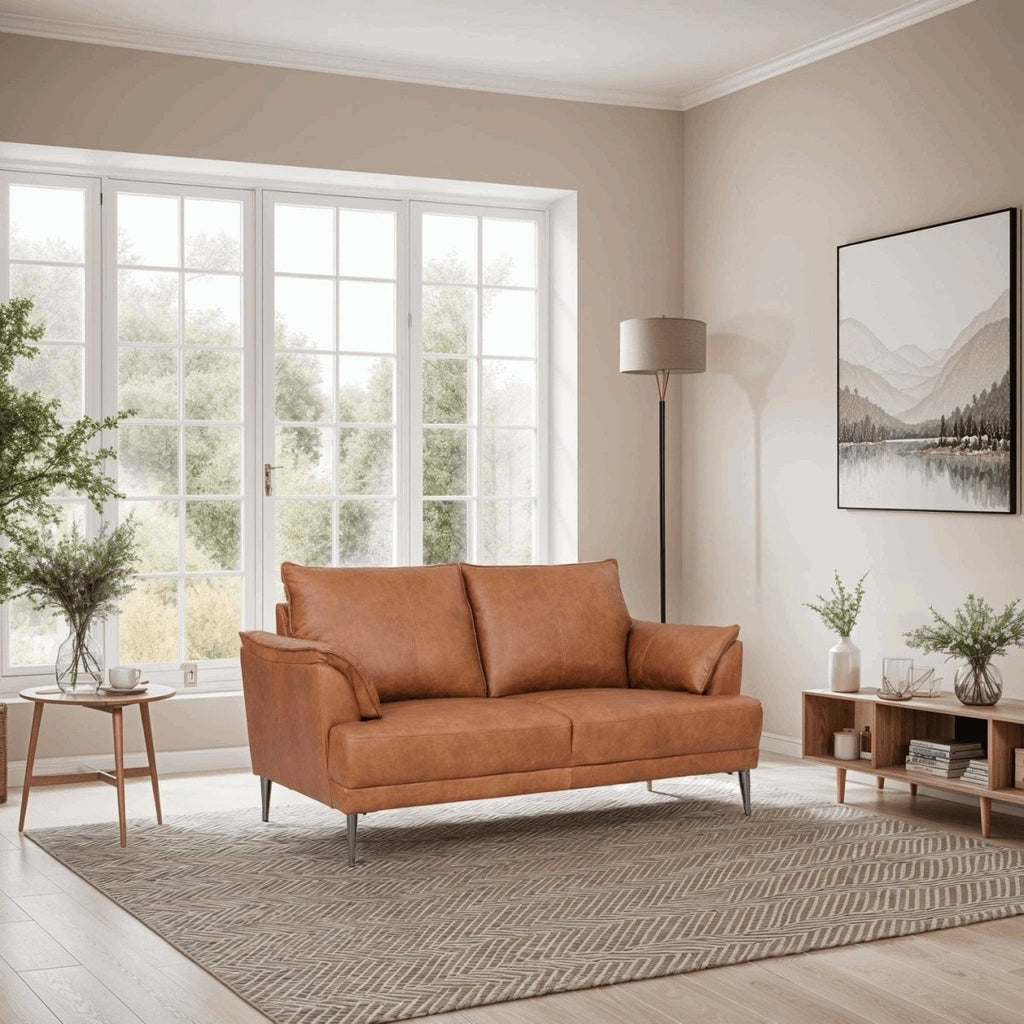 Soul 2-Sitzer Ledersofa - Echtleder Cognac Braun - FURNHOUSE
