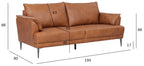 Soul 3-Sitzer Ledersofa - Echtleder Cognac Braun - FURNHOUSE